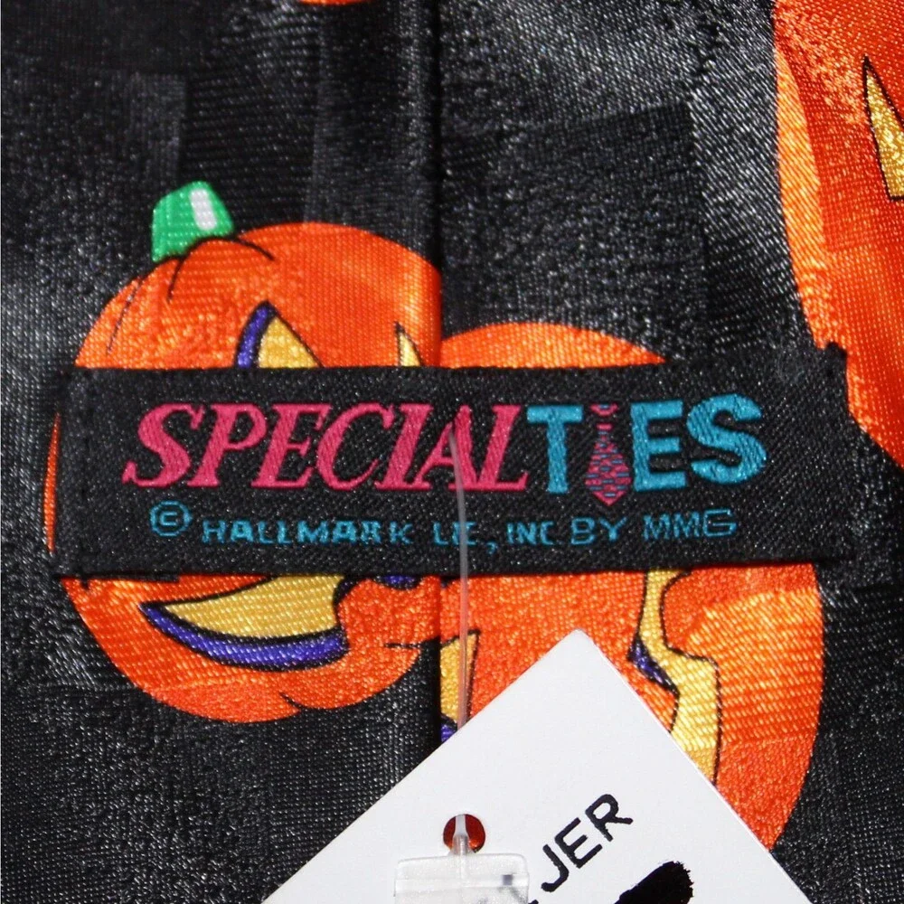 Halloween Pumpkin Necktie Hallmark SpecialTies NEW black orange Jack O'lantern